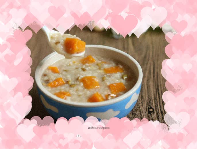 Pumpkin and mung bean porridge