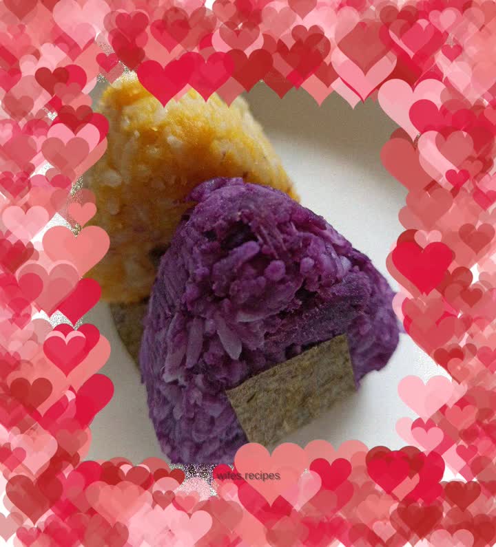 Purple potato cheese rice balls