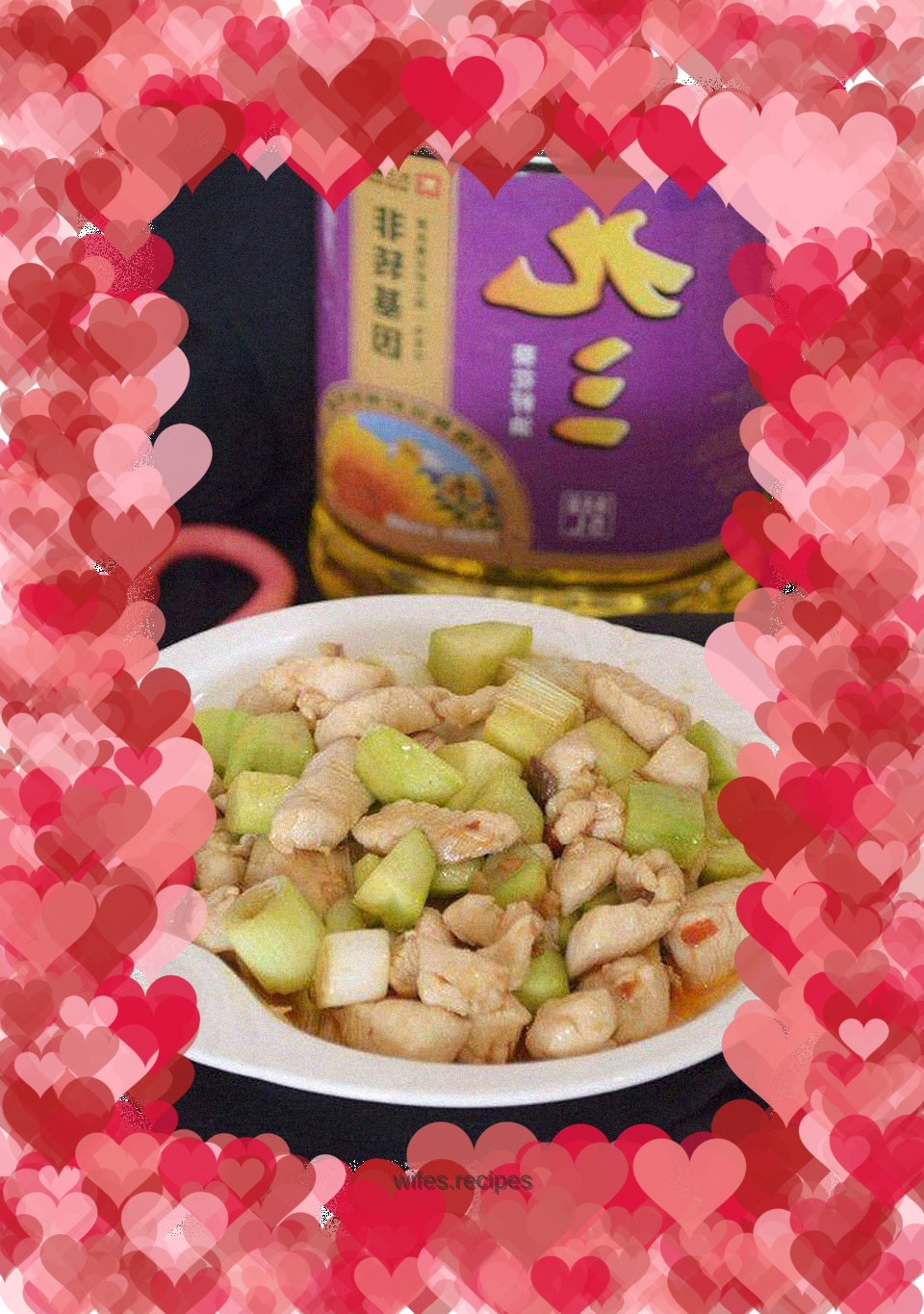 Stir-fried diced chicken with cucumber