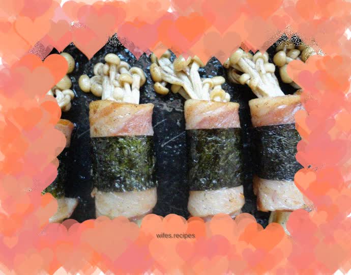Enoki Mushroom Bacon Roll