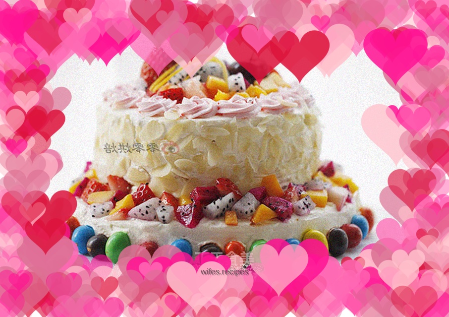 Colorful Chocolate Fruit Cake