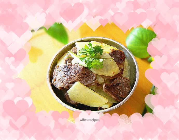 Stir-fried potato and beef slices