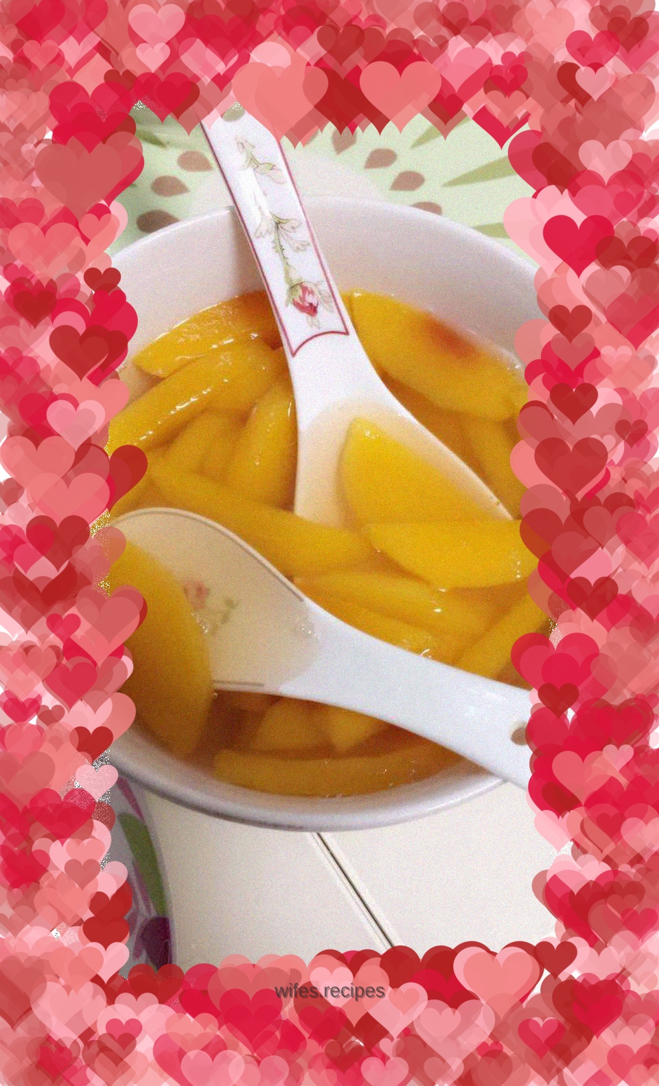 Homemade canned yellow peaches