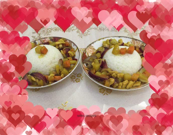 Curry chicken rice (medium spicy)
