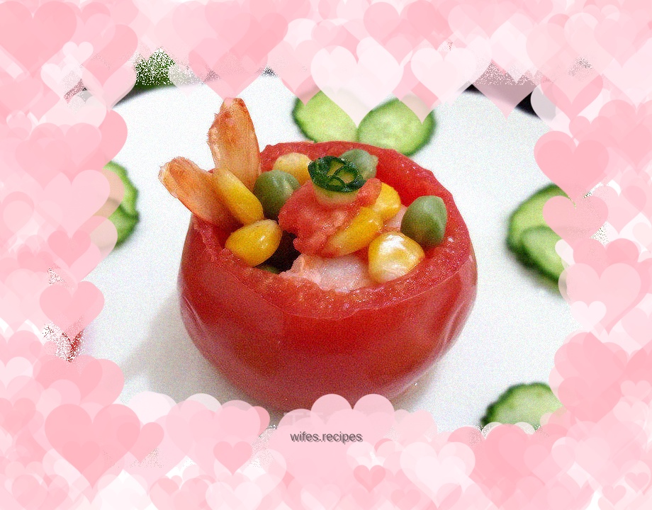 Tea-flavored Shrimp and Tomato Cup