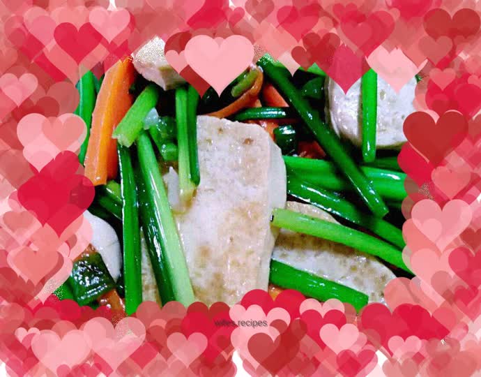 Chive flower boiled tofu