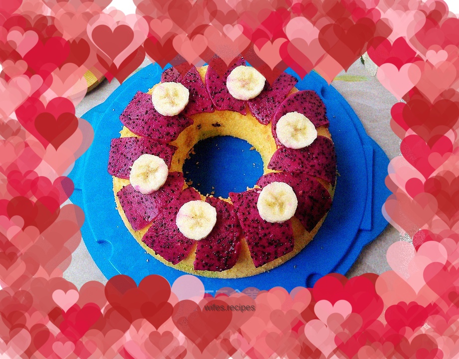 Dragon fruit yogurt chiffon