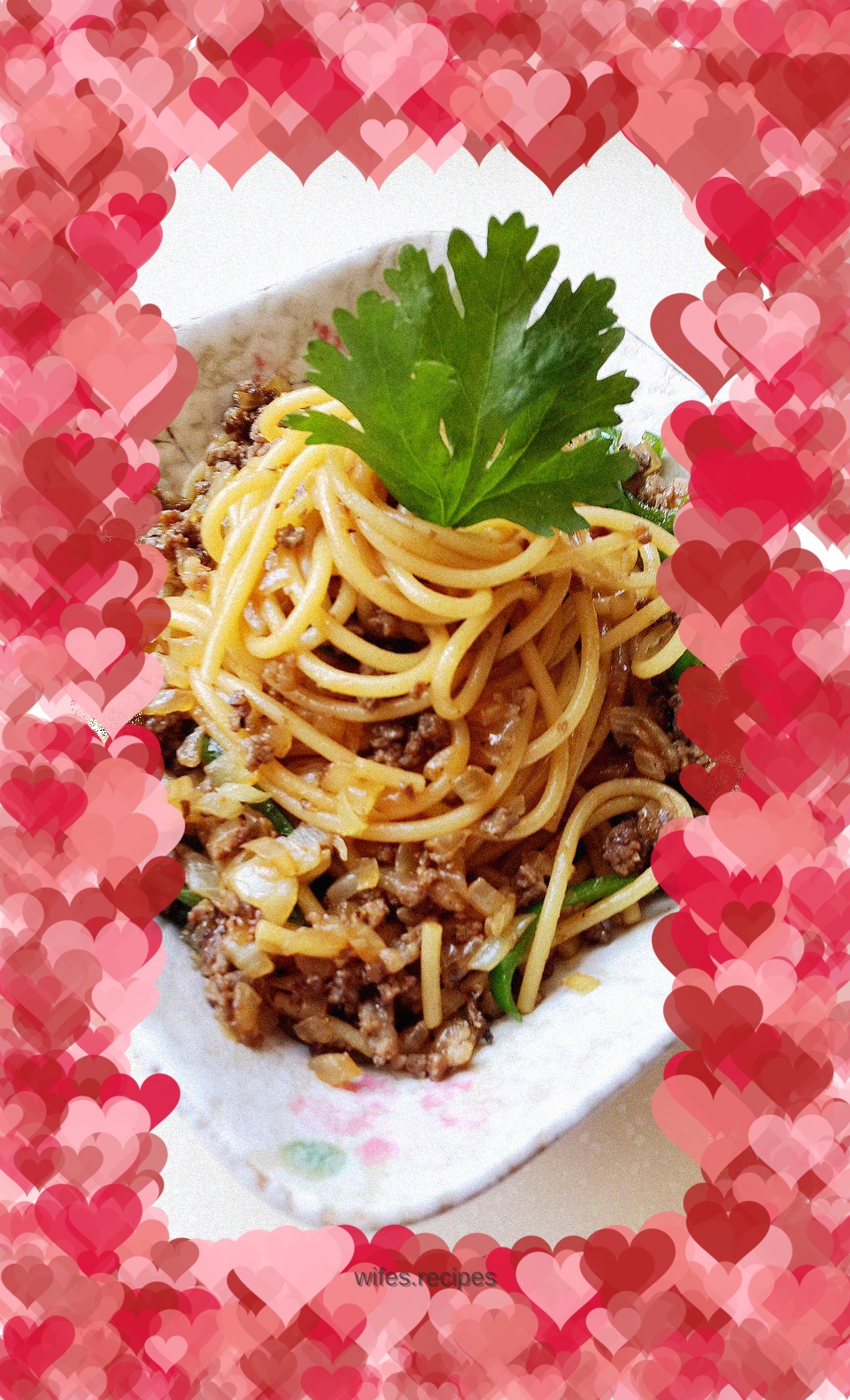 Homemade black pepper bolognese noodles