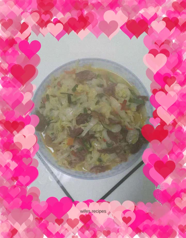 Stir-fried beef with Chinese cabbage