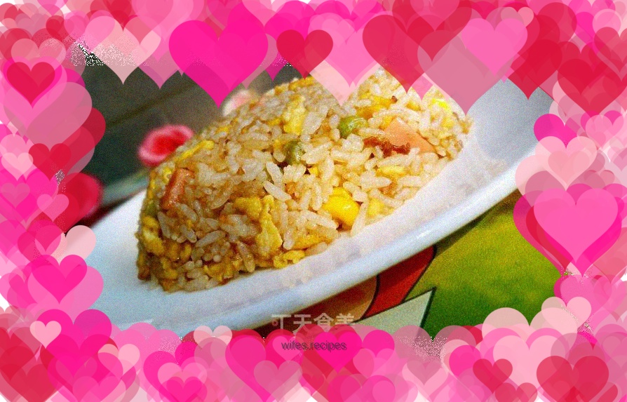Ham sausage and egg fried rice
