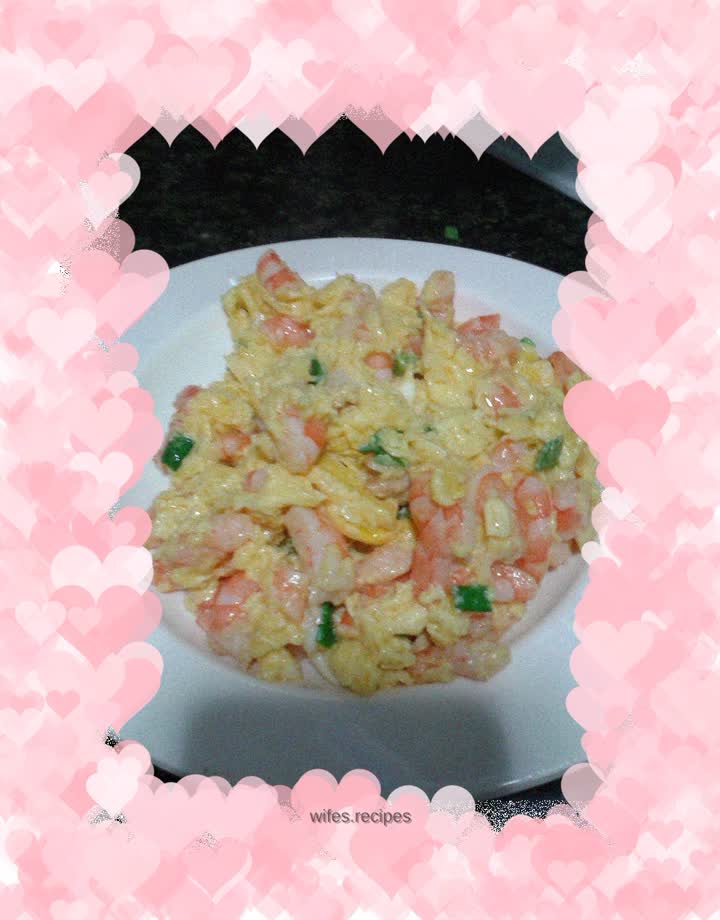 Fried egg with shrimps