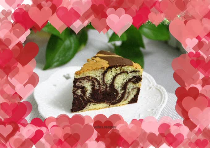 Two-color pattern chiffon cake