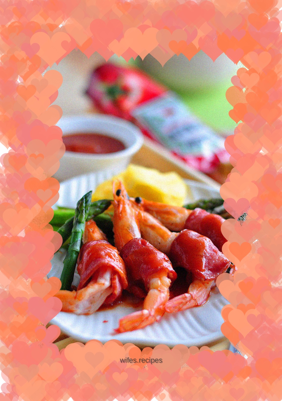 Grilled Prawns with Tomato Sauce and Bacon