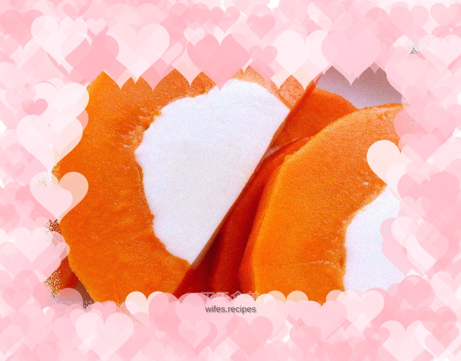 Coconut milk papaya jelly