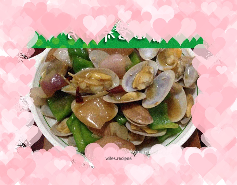 Stir-fried clams with onions and green peppers