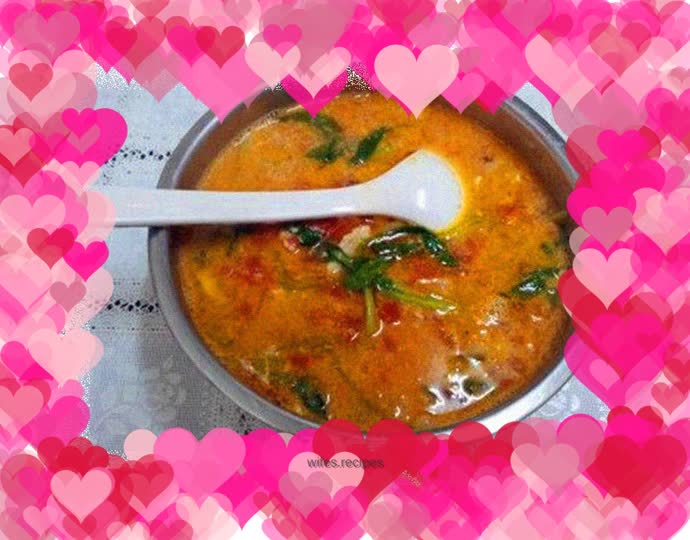Green vegetable and meat soup