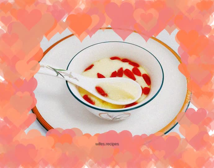 Steamed egg with wolfberry