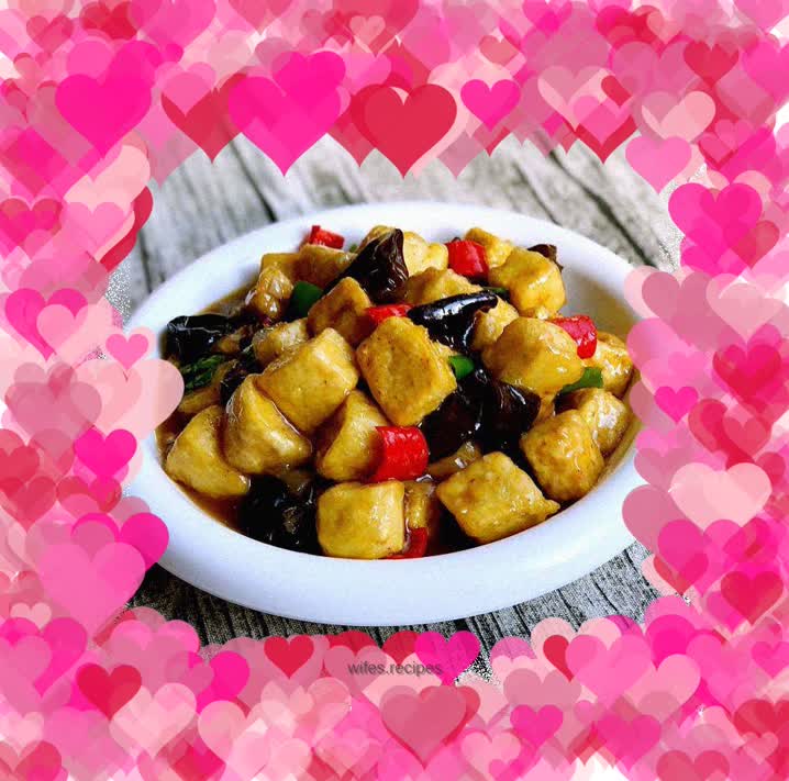 Fried tofu in soy sauce