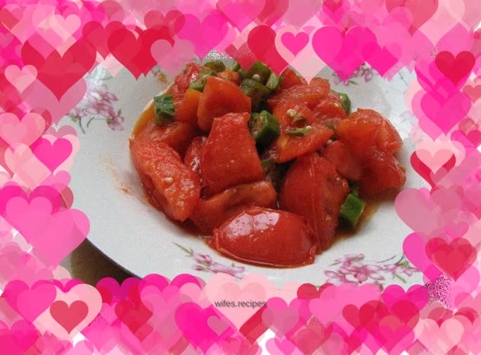 Okra and fried tomatoes