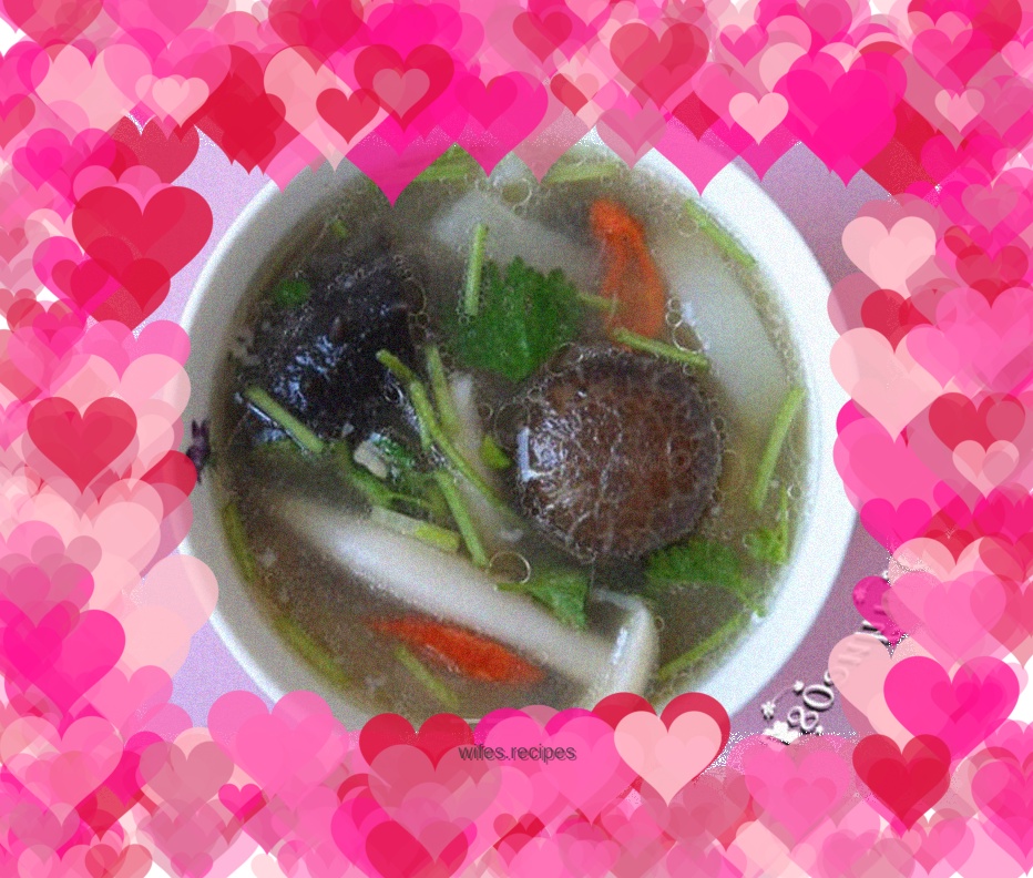 White radish mushroom soup