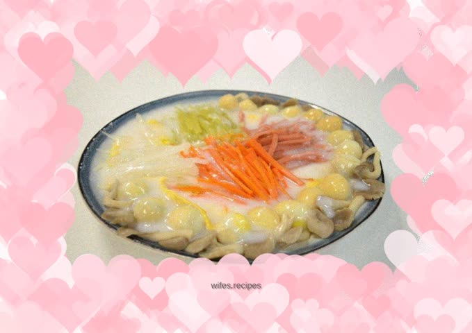 Shredded egg with coconut milk