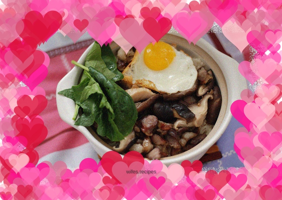 Mushroom and Sausage Claypot Rice