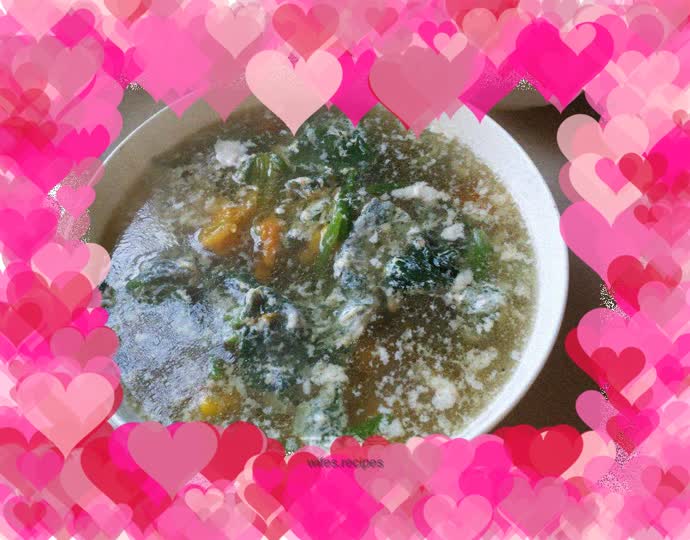 Pumpkin Sprouts and Egg Soup