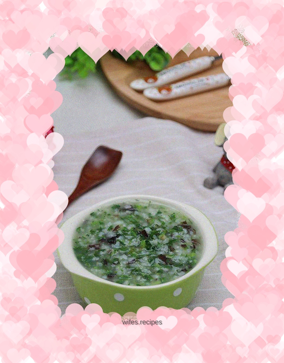 Black fungus and shepherd's purse porridge