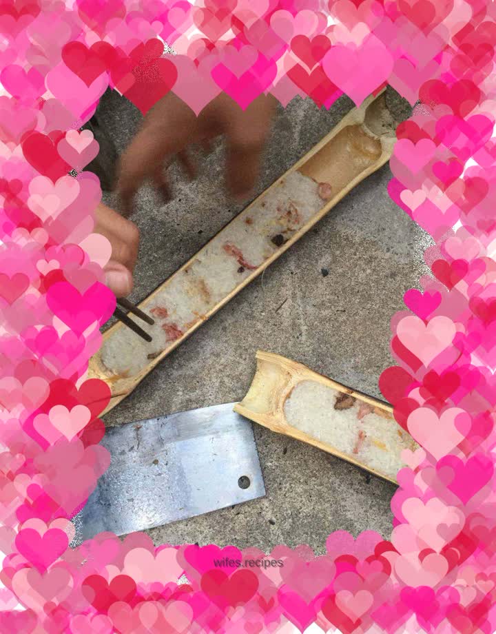 Outdoor bamboo tube rice