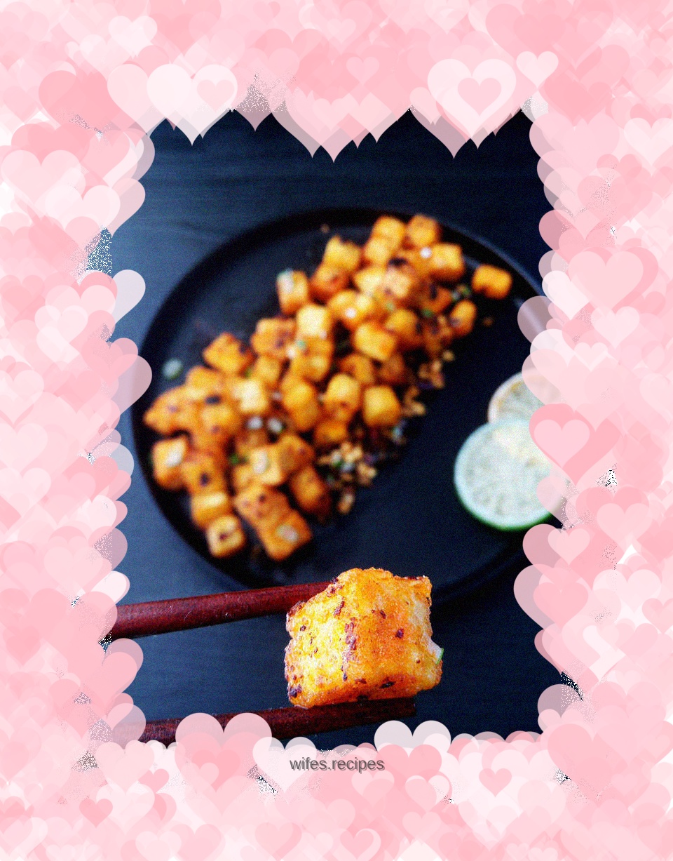 Fried Tofu with Black Bean Sauce and Garlic Sauce