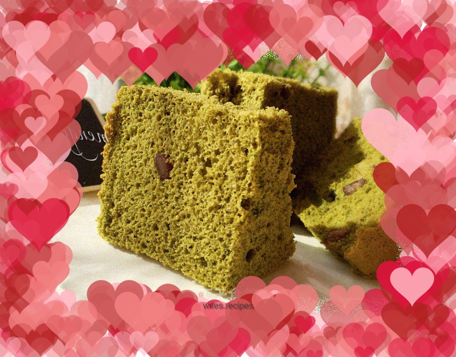 Matcha Honey Bean Chiffon Cake