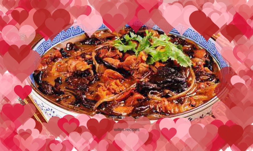 Chicken drumstick version with stewed mushrooms