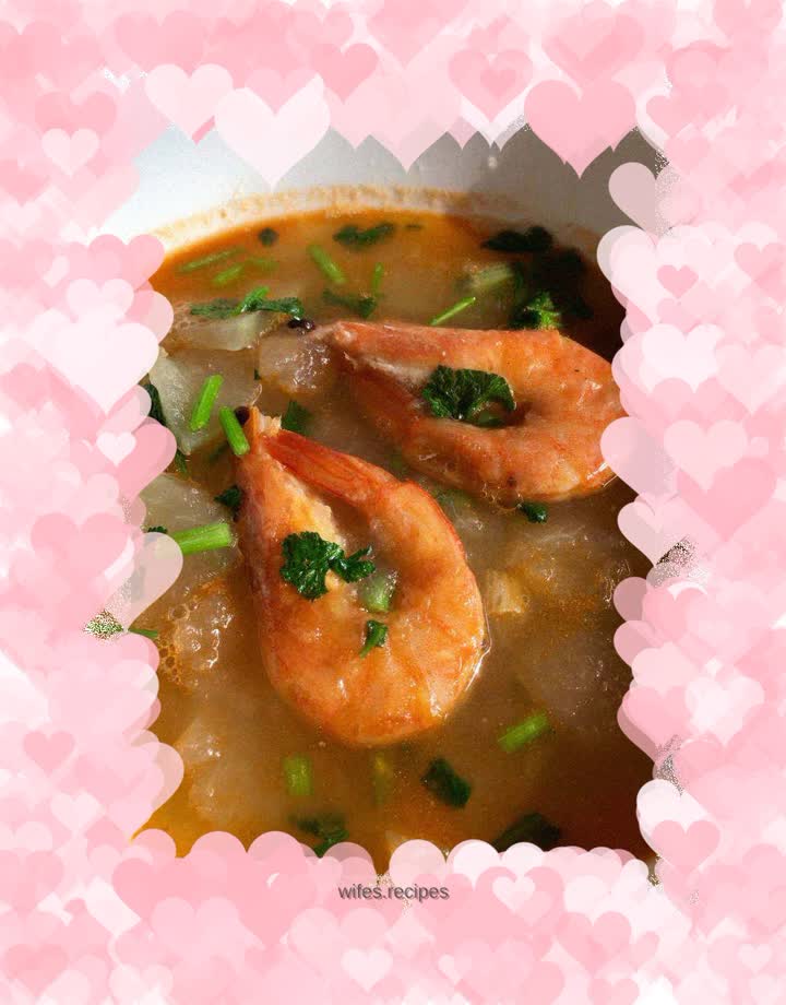 Braised winter melon with prawns
