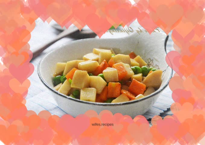 Stir-fried king oyster mushrooms and peas