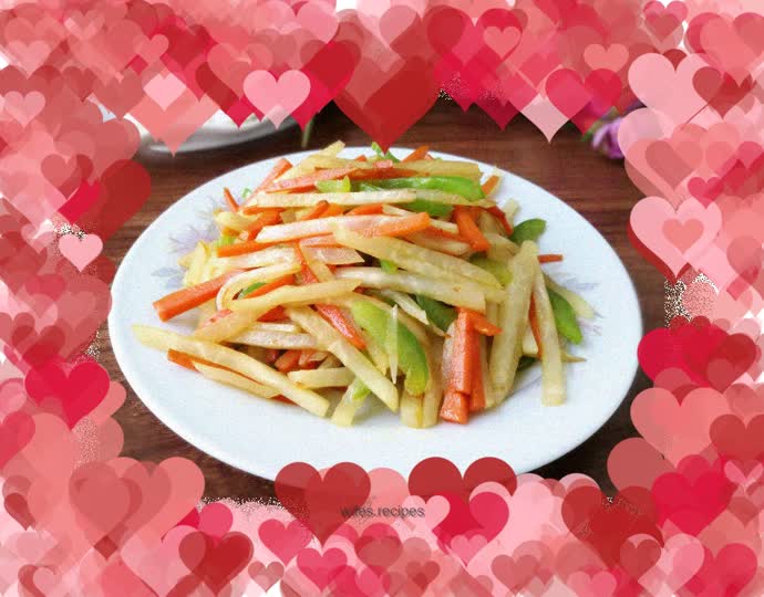Stir-fried kohlrabi and carrots