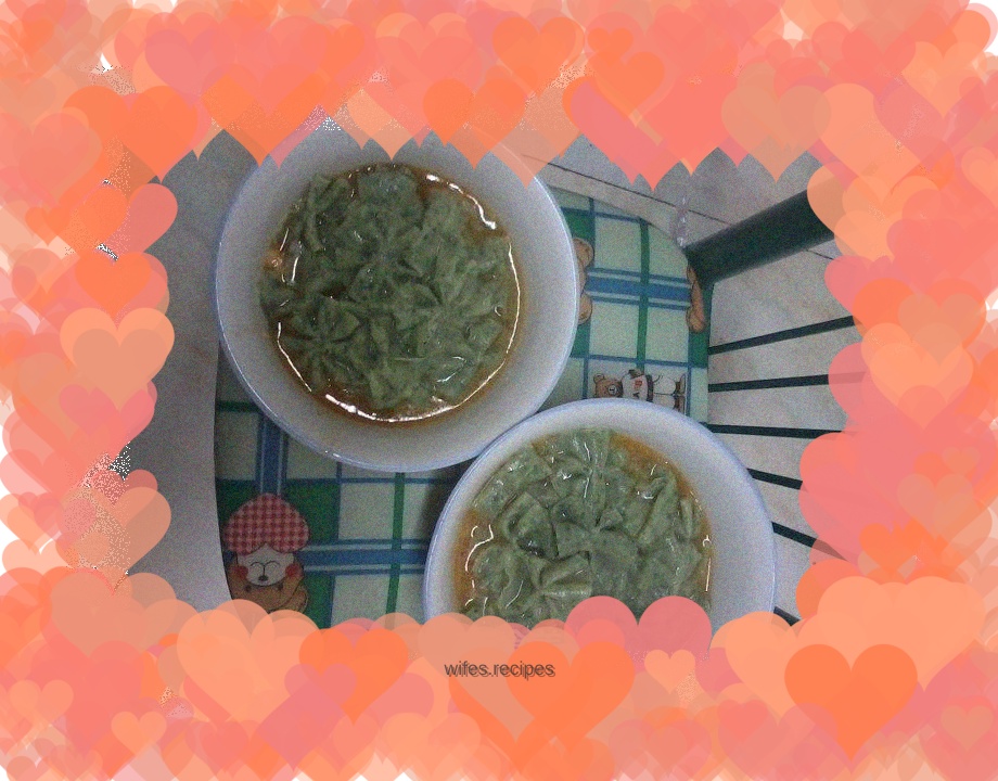 Spinach butterfly noodles