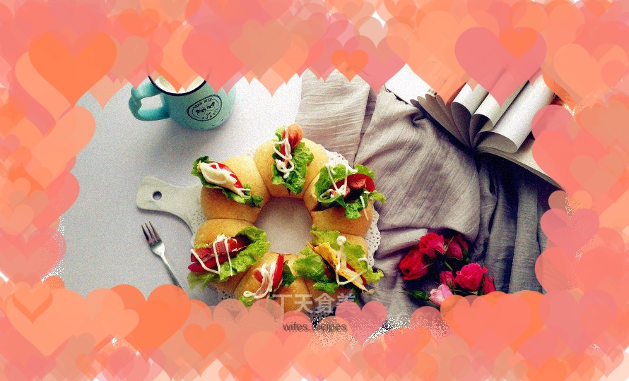 Flower whole wheat breakfast buns (secondary refrigerated fermentation method)