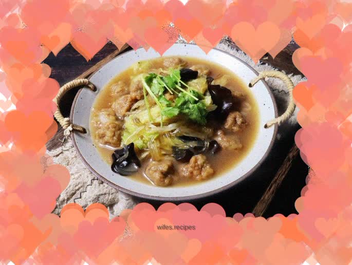 Beef balls and vermicelli stewed with cabbage (oil-free stew is healthier)