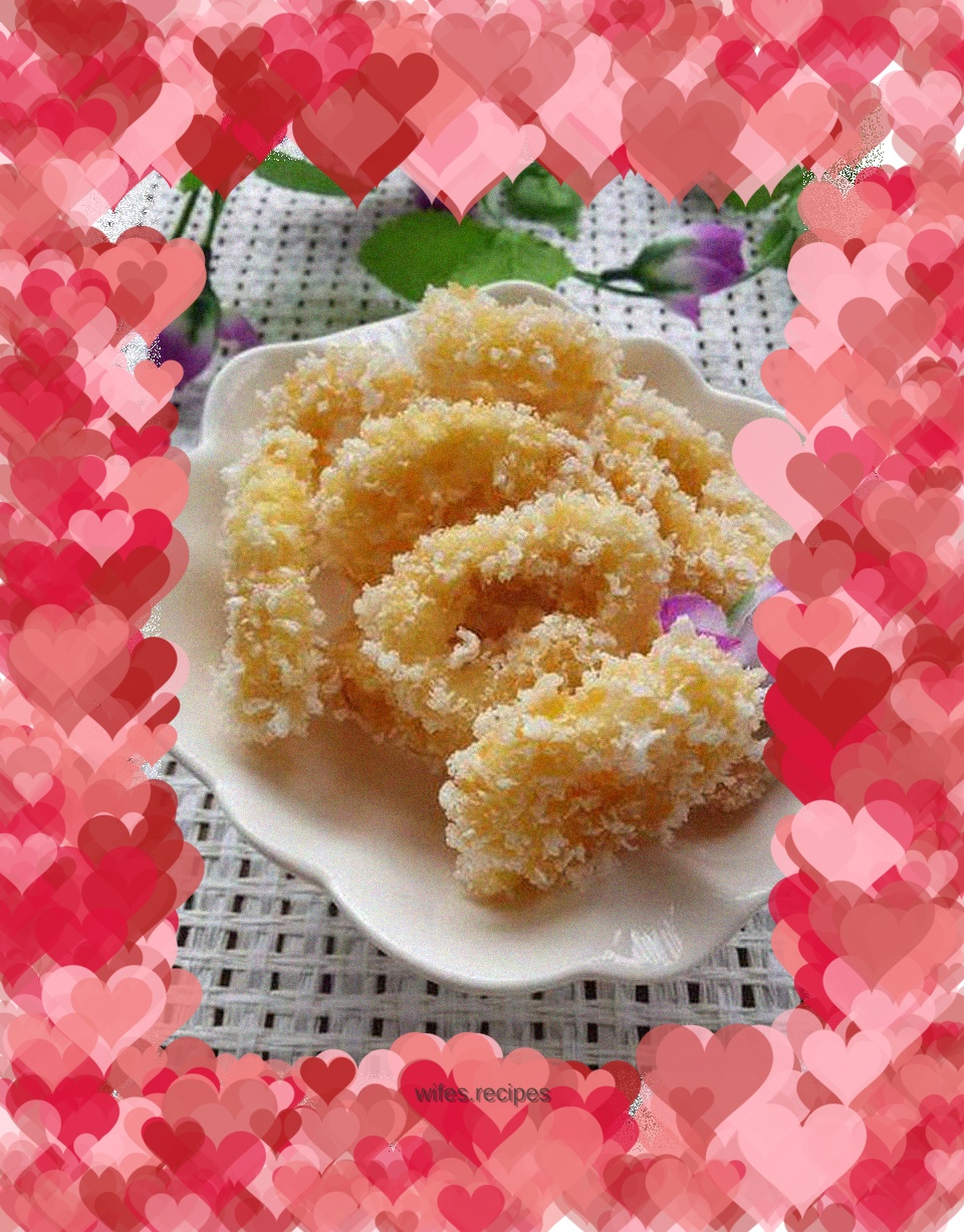 Crispy fried squid rings