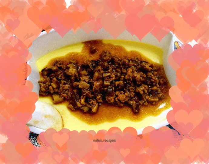 Steamed Egg with Mushrooms and Minced Pork