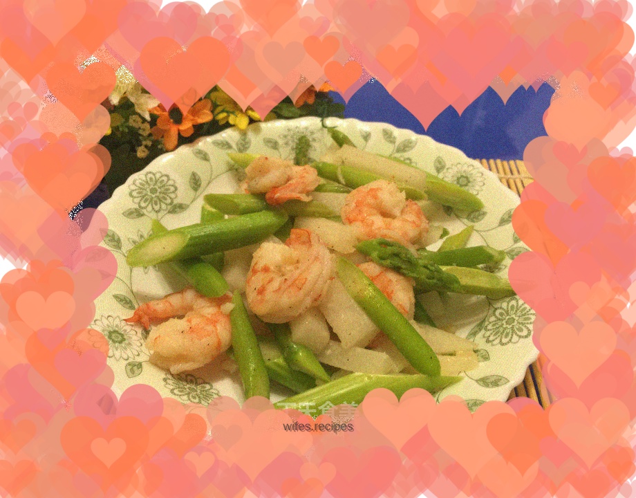 Sautéed Shrimp with Asparagus and Jicama