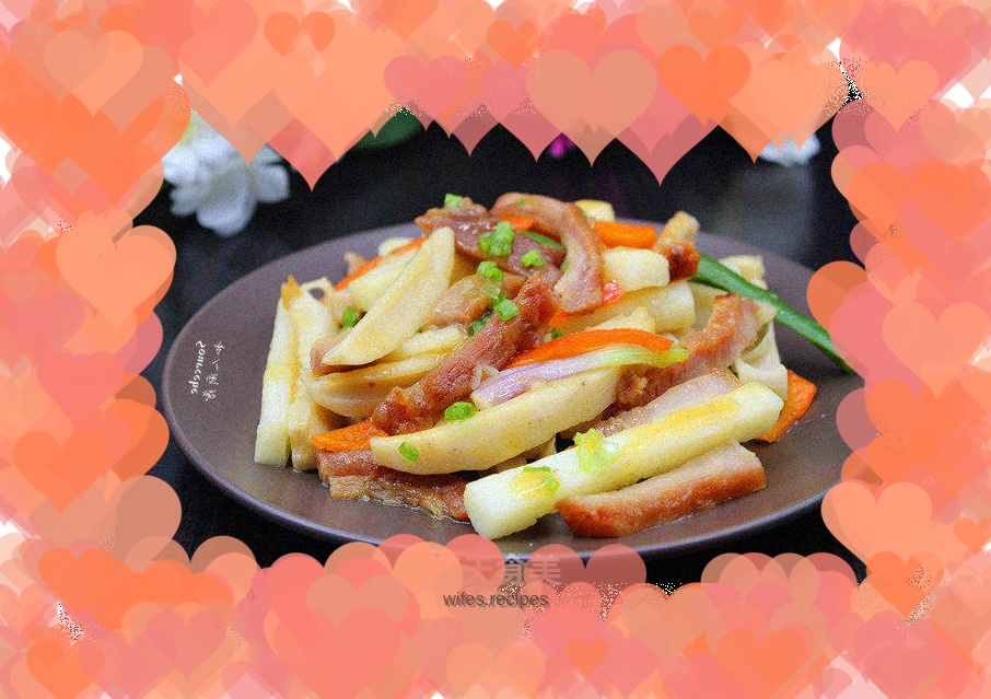 Dinner dishes, lotus pond stir-fry