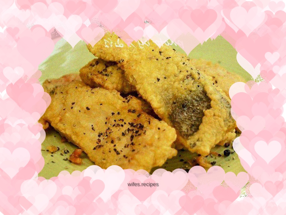 Dry fried black pepper fish fillets