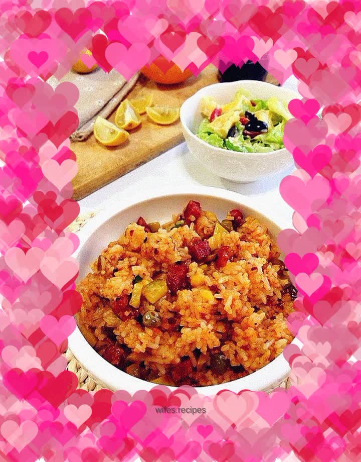 Braised rice with sausage and potatoes