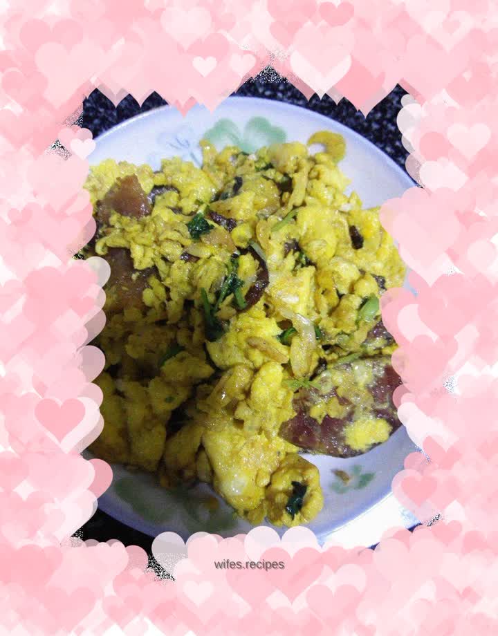 Sausage and scrambled eggs