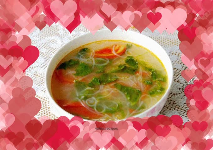 Celery leaf vermicelli soup