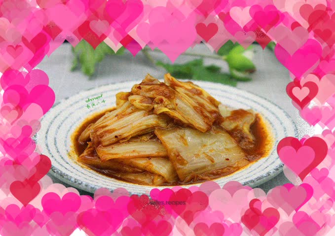 Stir-fried Chinese cabbage with kimchi sauce