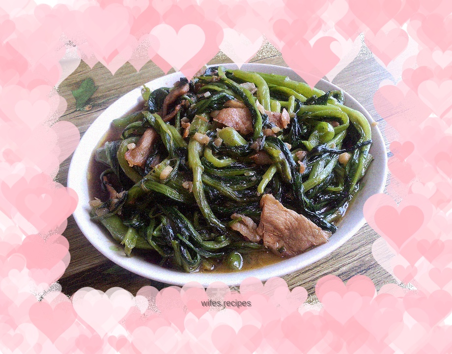 Minced garlic (sliced meat) lettuce