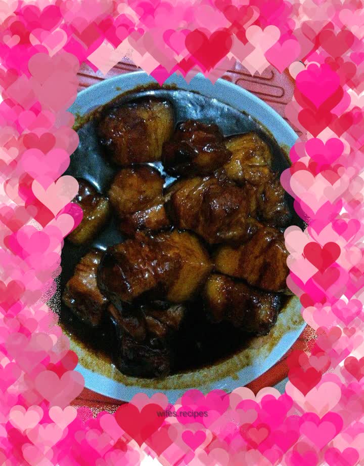 Pork belly with barbecued pork sauce