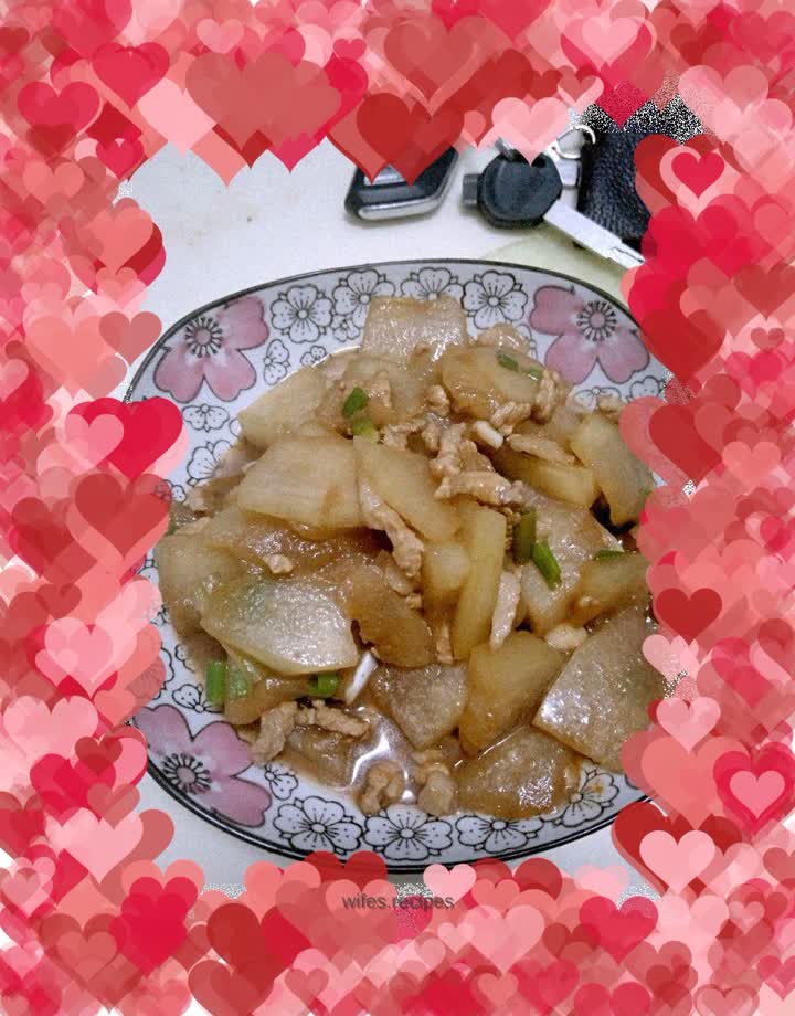 Stir-fried pork with winter melon